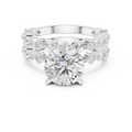 Round Brilliant Diamond Marquise Double Band Engagement Ring