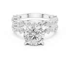 Round Brilliant Diamond Marquise Double Band Engagement Ring