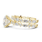 Round Brilliant Diamond Marquise Double Band Engagement Ring