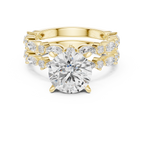 Round Brilliant Diamond Marquise Double Band Engagement Ring
