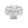 Emerald Cut Diamond Triple Band Engagement Ring