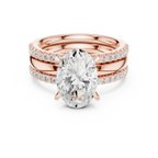 Oval Cut Diamond Triple Band Engagement Ring