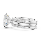 Oval Cut Diamond Triple Band Engagement Ring