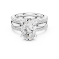 Oval Cut Diamond Triple Band Engagement Ring