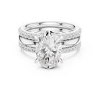Oval Cut Diamond Triple Band Engagement Ring