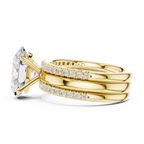 Oval Cut Diamond Triple Band Engagement Ring