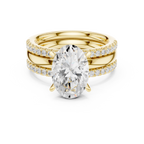 Oval Cut Diamond Triple Band Engagement Ring