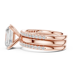 Radiant Cut Diamond Triple Band Engagement Ring