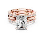 Radiant Cut Diamond Triple Band Engagement Ring