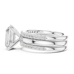 Radiant Cut Diamond Triple Band Engagement Ring