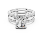 Radiant Cut Diamond Triple Band Engagement Ring
