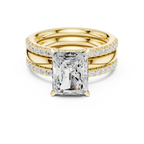 Radiant Cut Diamond Triple Band Engagement Ring