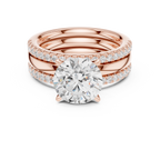 Round Brilliant Diamond Triple Band Engagement Ring