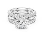 Round Brilliant Diamond Triple Band Engagement Ring