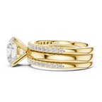 Round Brilliant Diamond Triple Band Engagement Ring