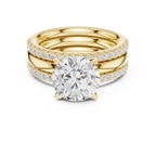 Round Brilliant Diamond Triple Band Engagement Ring