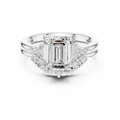 Emerald Cut Diamond Cluster Engagement Ring