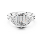 Emerald Cut Diamond Cluster Engagement Ring