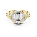 Emerald Cut Diamond Cluster Engagement Ring