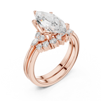 Marquise Diamond Cluster Engagement Ring with Split Shank