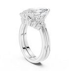 Marquise Diamond Cluster Engagement Ring with Split Shank