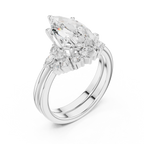 Marquise Diamond Cluster Engagement Ring with Split Shank