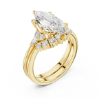 Marquise Diamond Cluster Engagement Ring with Split Shank