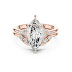 Marquise Diamond Cluster Engagement Ring with Split Shank