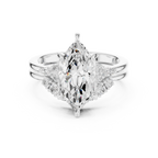 Marquise Diamond Cluster Engagement Ring with Split Shank