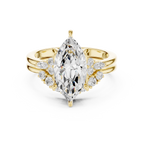Marquise Diamond Cluster Engagement Ring with Split Shank