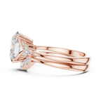 Oval Diamond Cluster Engagement Ring with Split Shank
