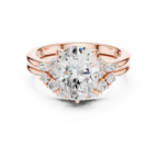 Oval Diamond Cluster Engagement Ring with Split Shank