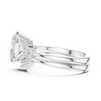 Oval Diamond Cluster Engagement Ring with Split Shank