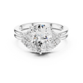 Oval Diamond Cluster Engagement Ring with Split Shank