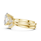 Oval Diamond Cluster Engagement Ring with Split Shank