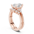 Pear Diamond Cluster Engagement Ring with Split Shank