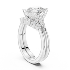 Pear Diamond Cluster Engagement Ring with Split Shank