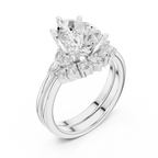 Pear Diamond Cluster Engagement Ring with Split Shank