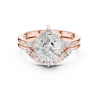 Pear Diamond Cluster Engagement Ring with Split Shank