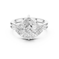 Pear Diamond Cluster Engagement Ring with Split Shank