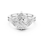 Pear Diamond Cluster Engagement Ring with Split Shank