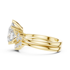 Pear Diamond Cluster Engagement Ring with Split Shank