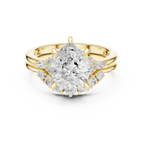 Pear Diamond Cluster Engagement Ring with Split Shank