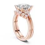 Princess Diamond Cluster Engagement Ring with Split Shank