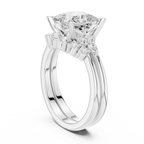 Princess Diamond Cluster Engagement Ring with Split Shank
