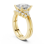 Princess Diamond Cluster Engagement Ring with Split Shank