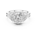 Princess Diamond Cluster Engagement Ring with Split Shank