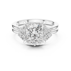 Princess Diamond Cluster Engagement Ring with Split Shank