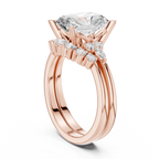 Radiant Diamond Cluster Engagement Ring with Split Shank