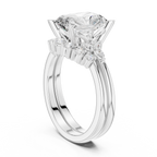 Radiant Diamond Cluster Engagement Ring with Split Shank